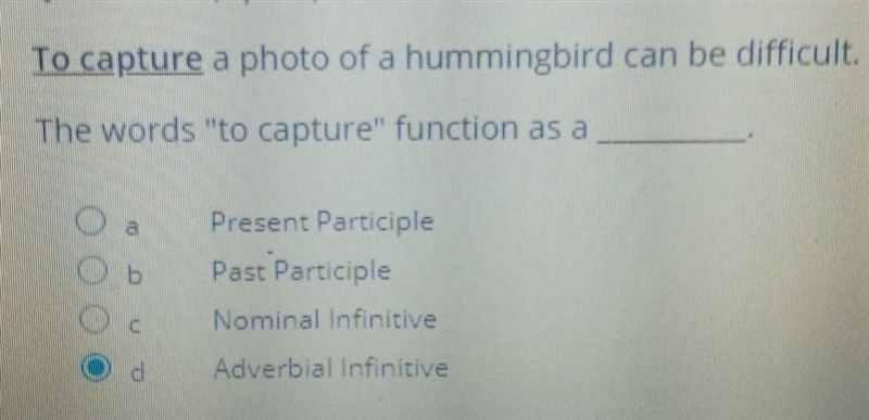 To capture a photo of a hummingbird can be difficult. The words "to capture&quot-example-1