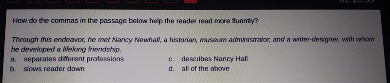 How do the commas in the passage below help the reader?​-example-1