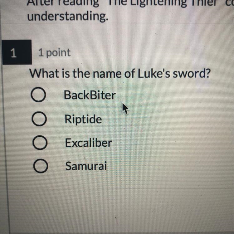 Helpp what is the name of Luke’s sword-example-1