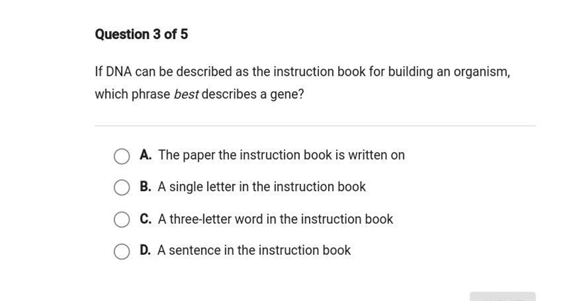 If DNA can be described as the instructions book for building an organism. which looks-example-1