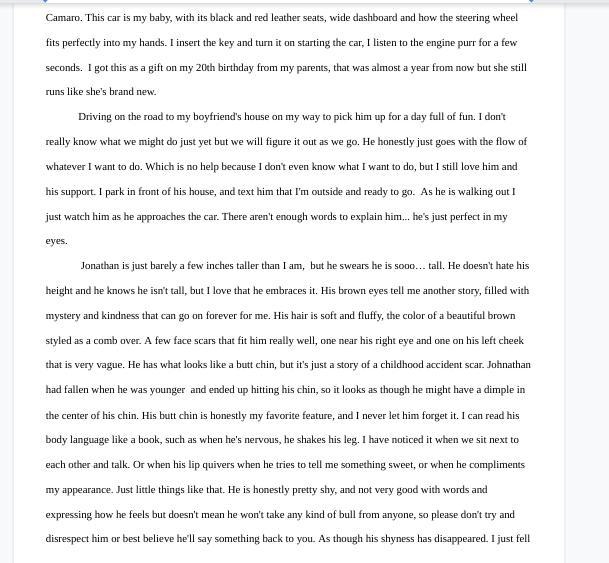 Can i have some good feed back on the story i am writing for my English Class...? You-example-2