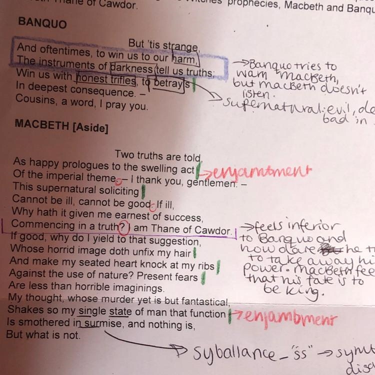 how does Shakespeare present the attitudes of Macbeth and Banquo towards the supernatural-example-1