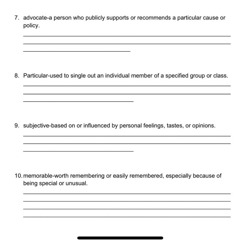 Plz help fast, this due at 7:30 write a couple of sentences using the vocabulary word-example-1