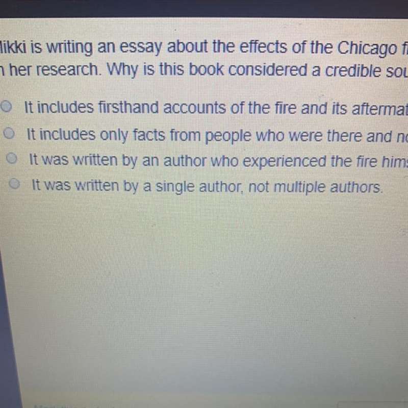 Mikki is writing an essay about the effects of the Chicago fire of 1871, and she is-example-1