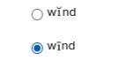 Choose the correct pronunciation for each heteronym. Please wind the clock before-example-1