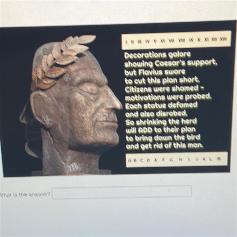 English julius caesar critical thinking puzzle the letters on his face are E, R, Y-example-1