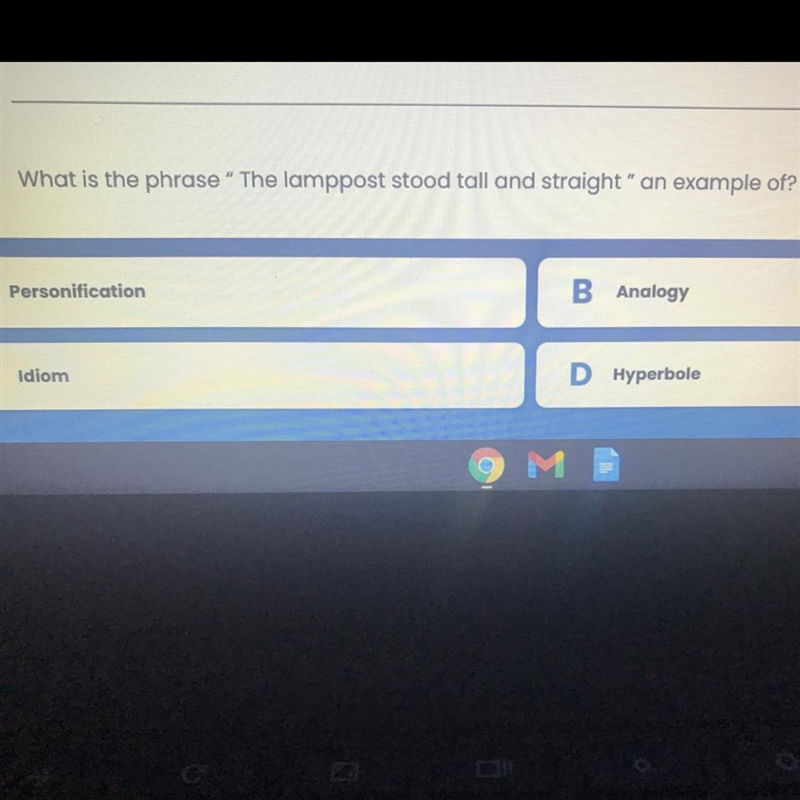 Please be fast taking test! What is the phrase " The lamppost stood tall and-example-1