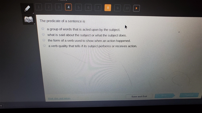 The predicate of a sentence is ??-example-1