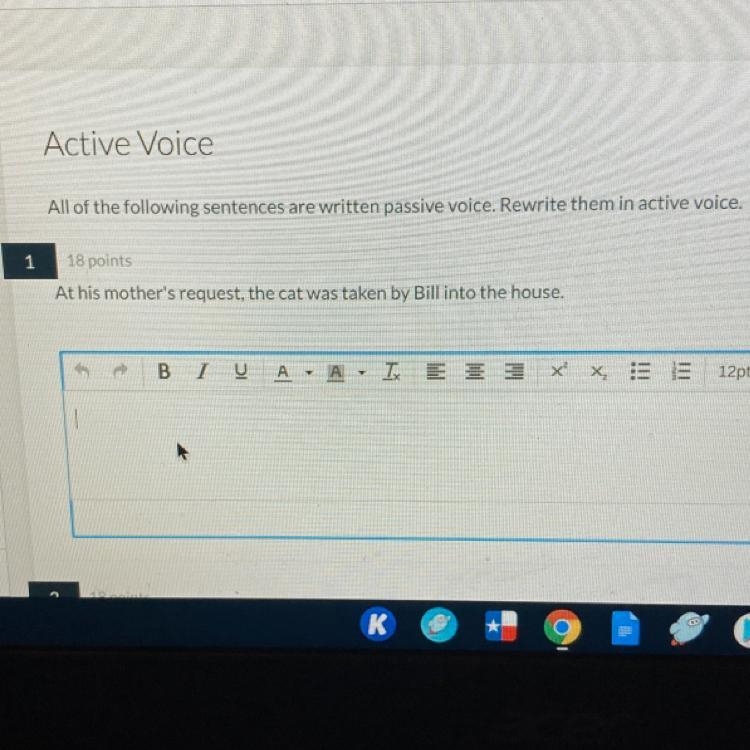 How do I put this in Active voice.-example-1