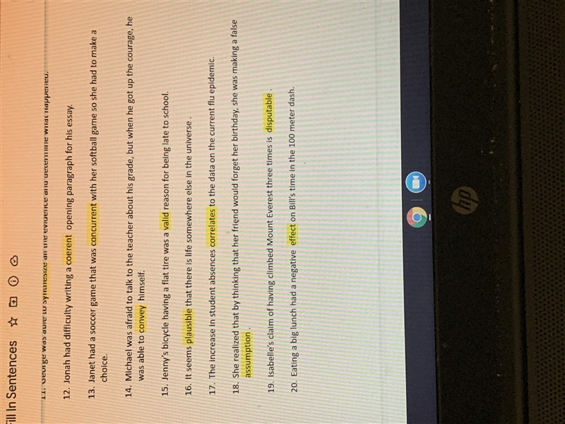 Write a story with all the vocab words (I highlighted it) Plsss help me outt:-example-2