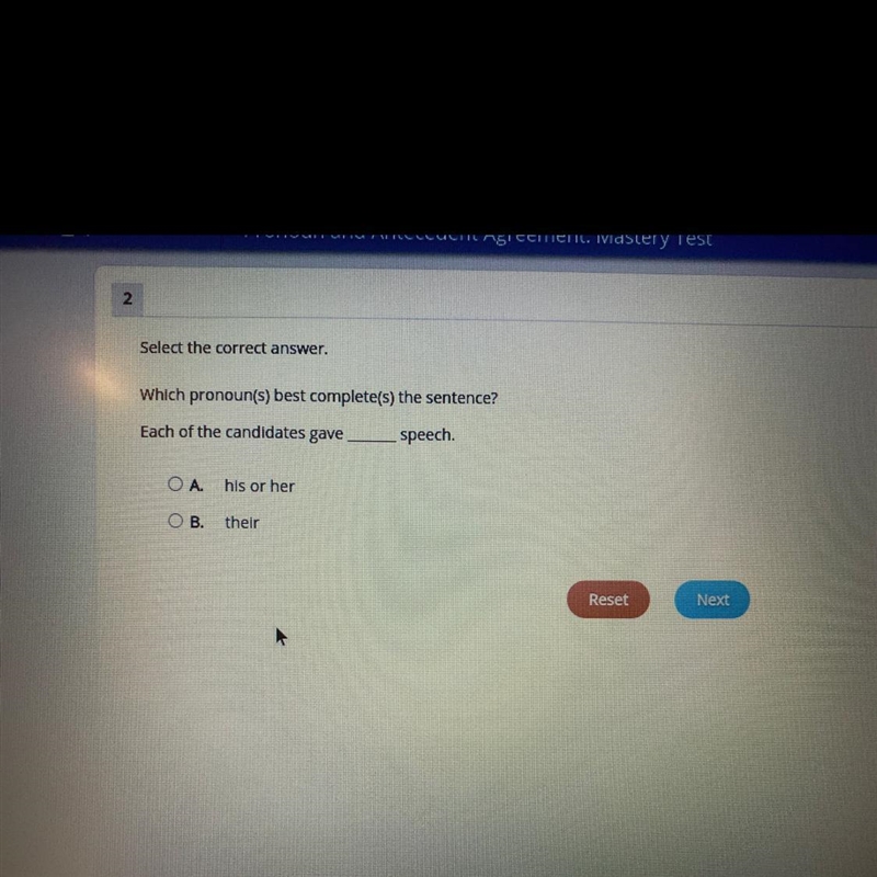 Select the correct answer. Which pronoun(s) best complete(s) the sentence? Each of-example-1