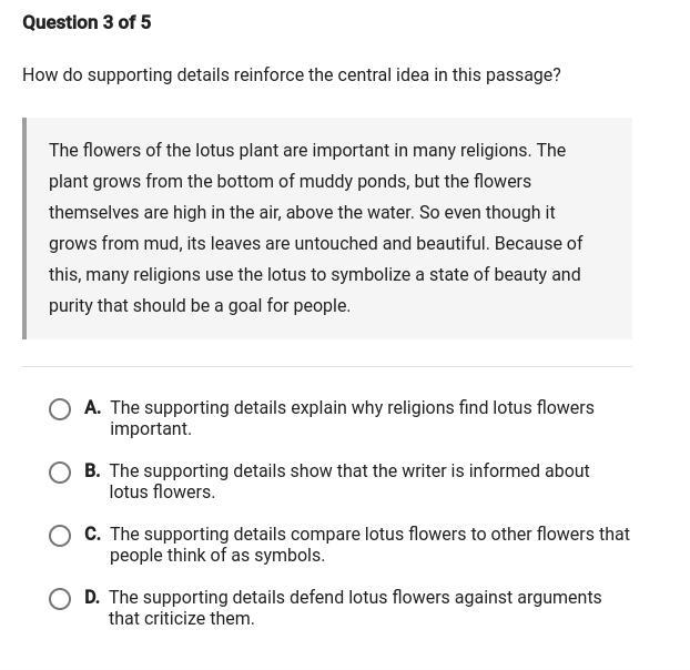 How do details reinforce the central idea in the passage?-example-1