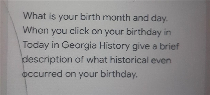 What is your birth month and day. When you click on your birthday in Today in Georgia-example-1