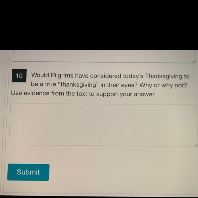 Would pilgrims have considered today's thanksgiving to be a true "thanksgiving-example-1