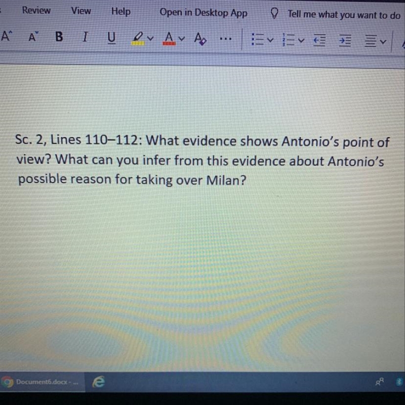 What evidence shows Antonio’s point of view? What can you infer from this evidence-example-1