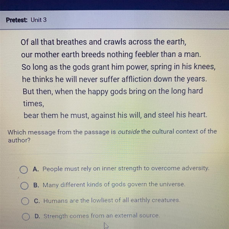 Of all that breathes and crawls across the earth, our mother earth breeds nothing-example-1