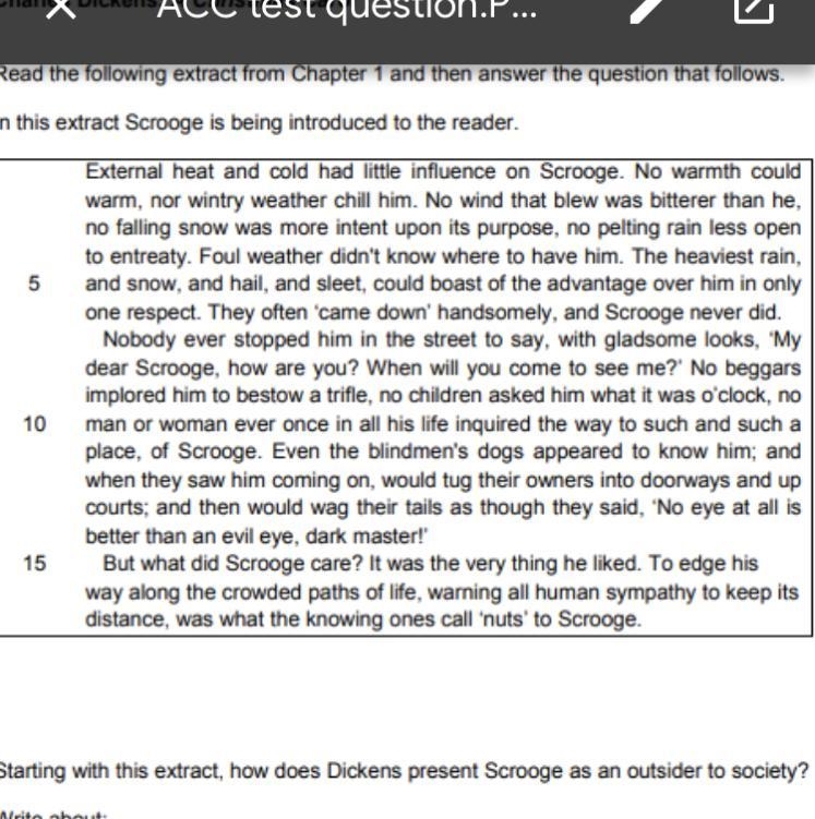 How does dickens present Scrooge-example-1