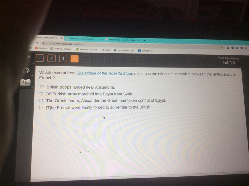 Which exepert from The riddle of the rosetta stone discribes the effect of the conflict-example-1