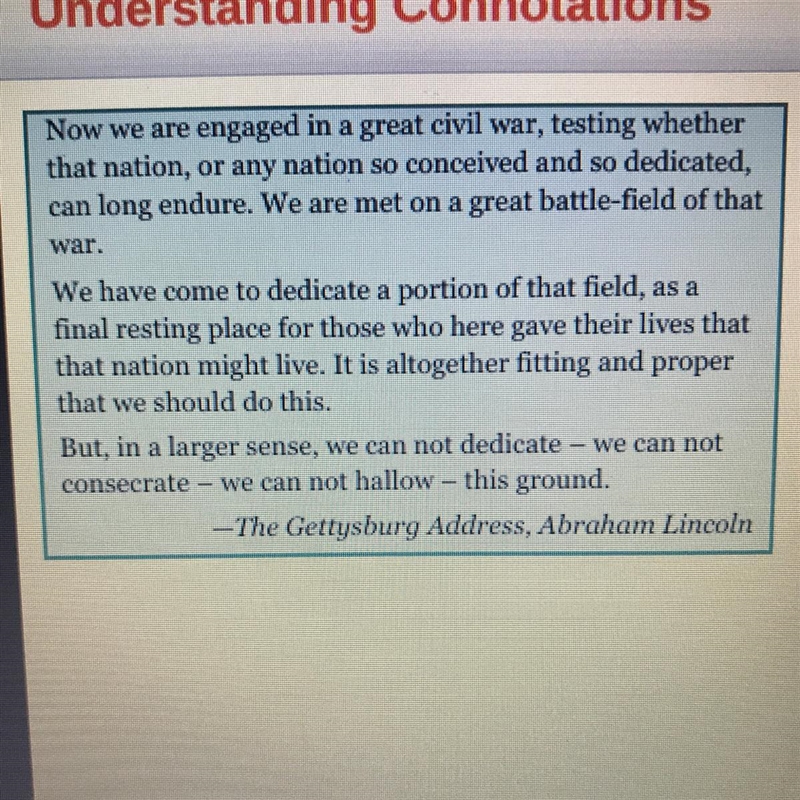 Understanding Connotations To consecrate means to declare something sacred or holy-example-1