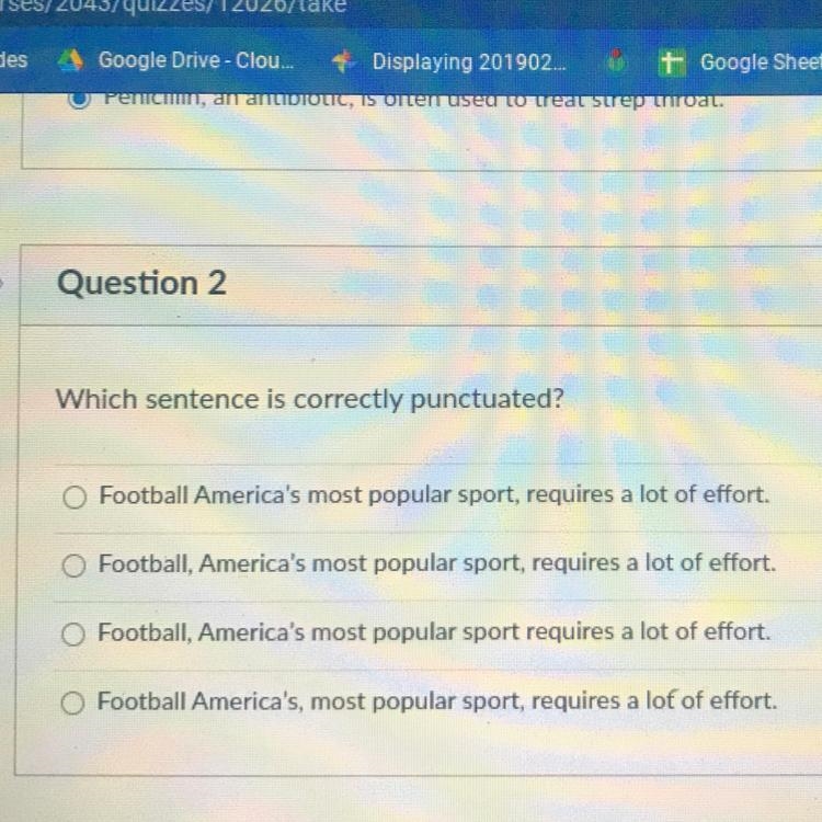 Which sentence is correctly punched EASY POINTS-example-1