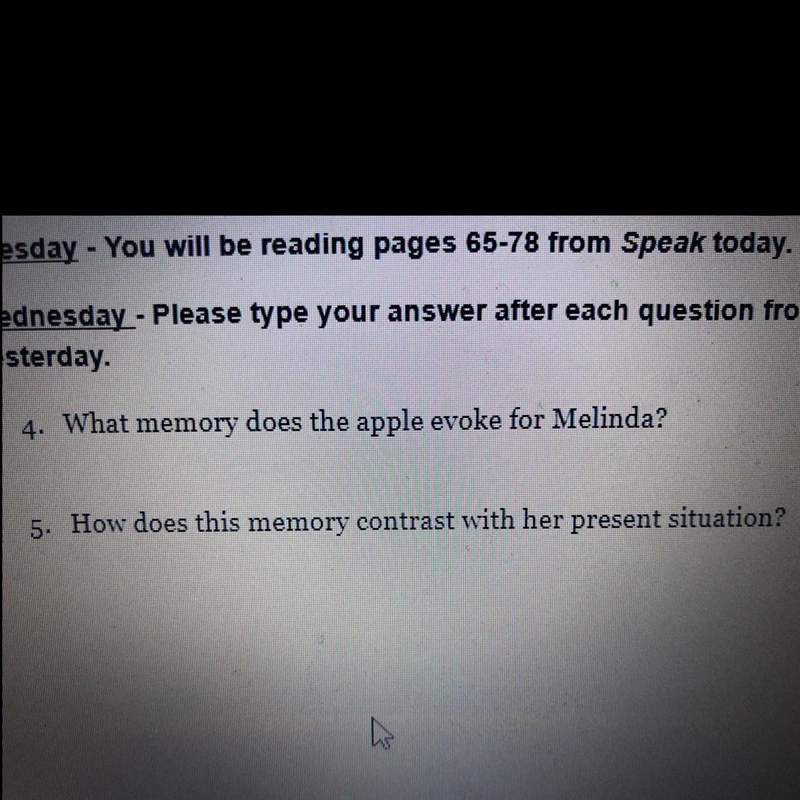 What memory does the apple evoke for melinda-example-1