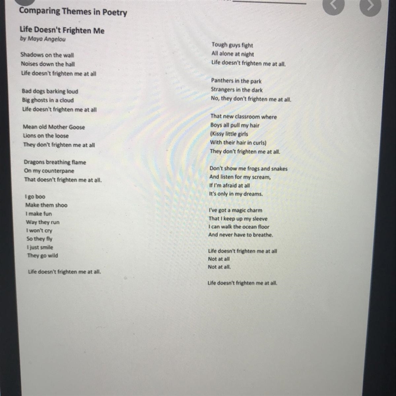 Read the poem, then answer the questions. 1. Review lines 1-9 and lines 37-40 l. What-example-1