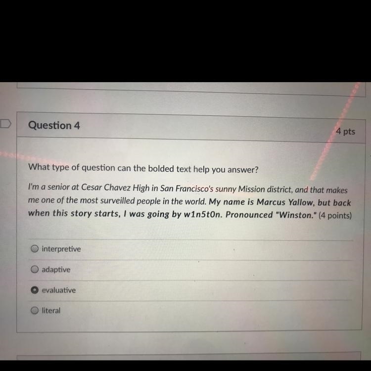 What type of question can the bolded text help you answer? I’m a senior at Cesar Chavez-example-1