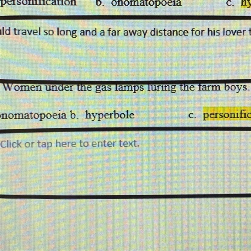 What is the literal meaning of this sentence? Sentence: Women under the gas lamps-example-1