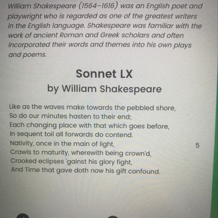 In the poems, how does Shakespeare allude to, or refer to, Ovid’s poem? A. by comparing-example-1