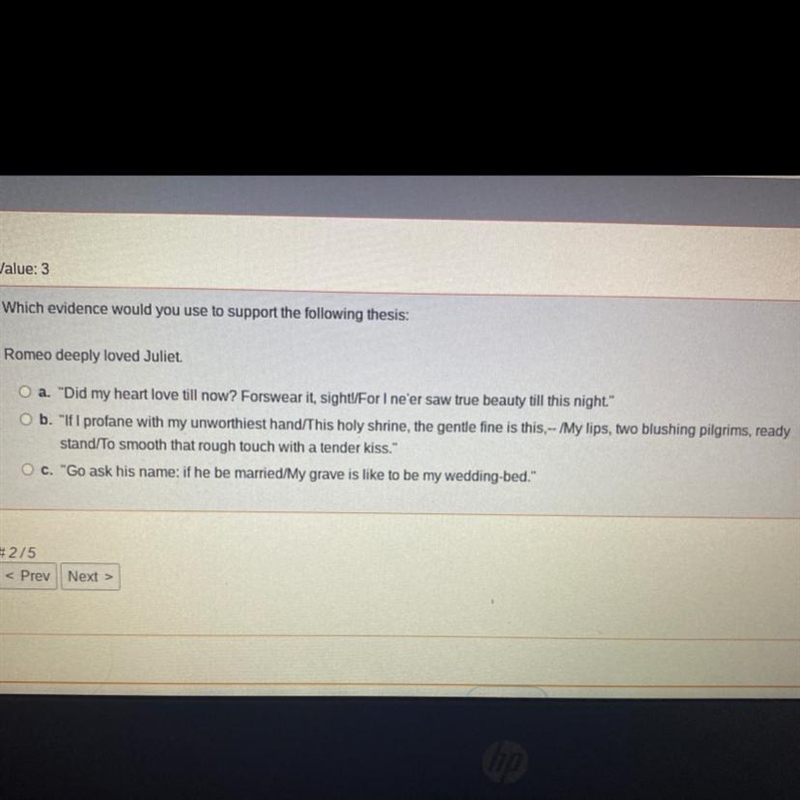 Which evidence would you use to support the following thesis?-example-1