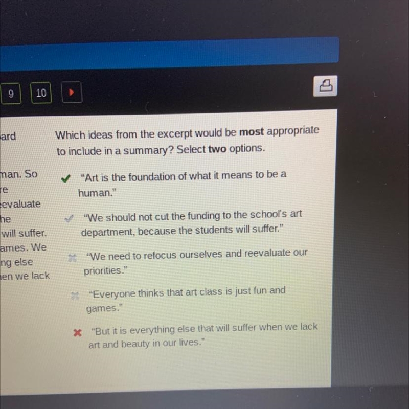 Which ideas from the excerpt would be most appropriate to include in a summary? Select-example-1