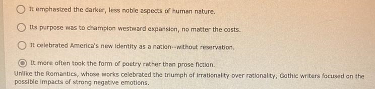 How did American Gothic Literature differ from American Romantic literature?-example-1