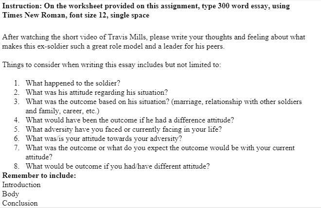 300 word essay on, "What happened to Travis Mills" Use the questions in-example-1