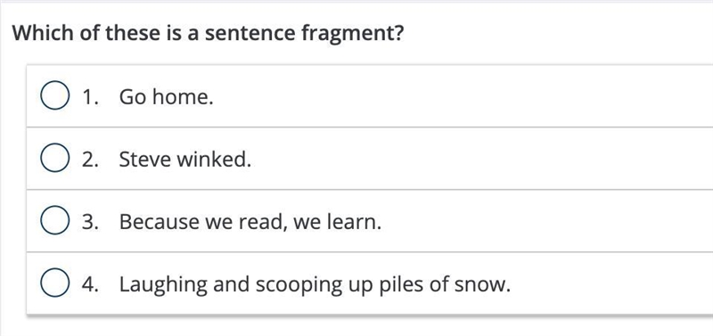 Which sentence is a fragment-example-1