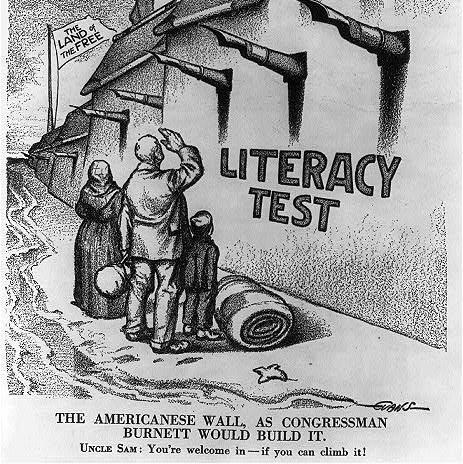 What is the political cartoon “The Americanese Wall” depicting?-example-1