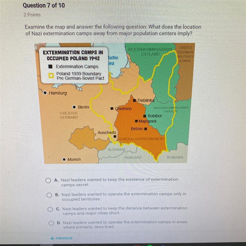 Examine the map and answer the following question what does the location of nausea-example-1