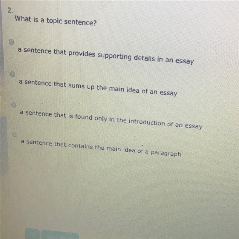 What is a topic sentence?-example-1