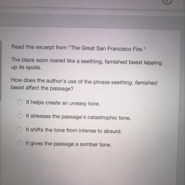 Read this excerpt from “the great san francisco fire” SONEONEPLS PLS PLS HELP MEEHHHH-example-1