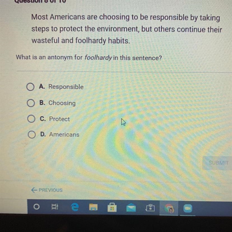 Question 8 of 10 Most Americans are choosing to be responsible by taking steps to-example-1