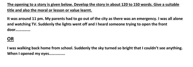 Story writing pls help me guys I want a full story also including the moral and title-example-1