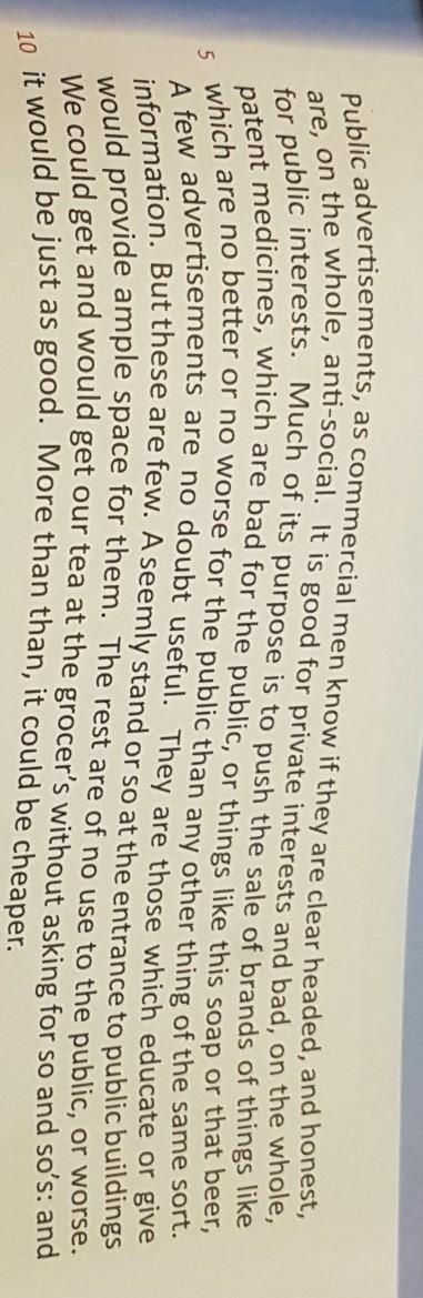 . IM BEGGING YOU. PLEASE HELP 20+ POINTS FOR CORRECT ANSWER The writer says that advertisements-example-1