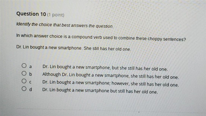 Question 10 (1 point) Identify the choice that best answers the question. In which-example-1