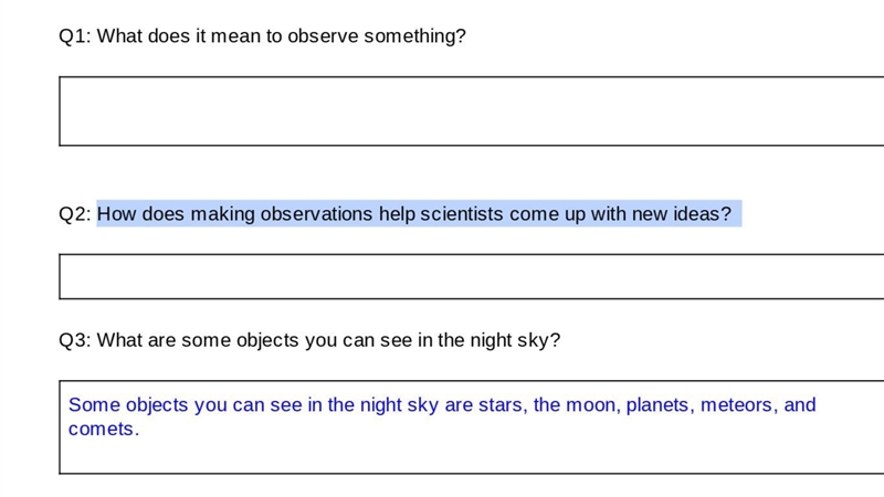 How does making observations help scientists come up with new ideas? Please help! and-example-1