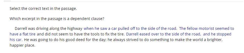 Select the correct text in the passage. Which excerpt in the passage is a dependent-example-1