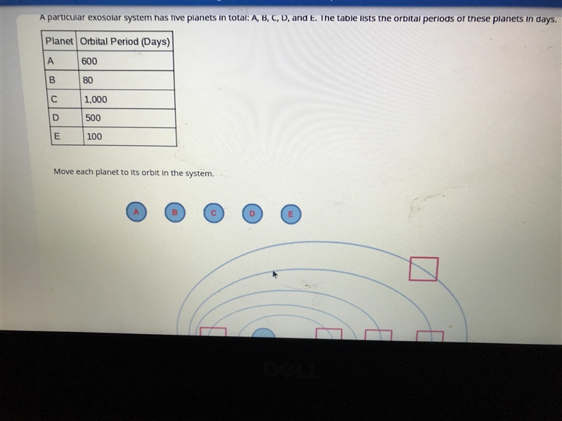 Move each planet to its orbit in the system-example-1