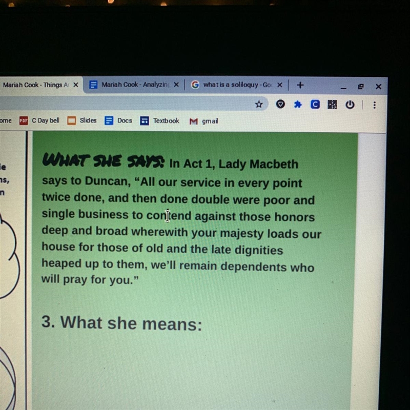 What does lady Macbeth mean in this quote ?-example-1