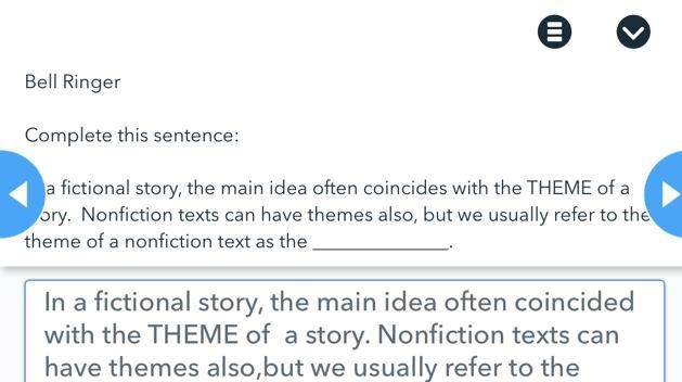 In a fictional story, the main idea often coincided with the THEME of a story. Nonfiction-example-1