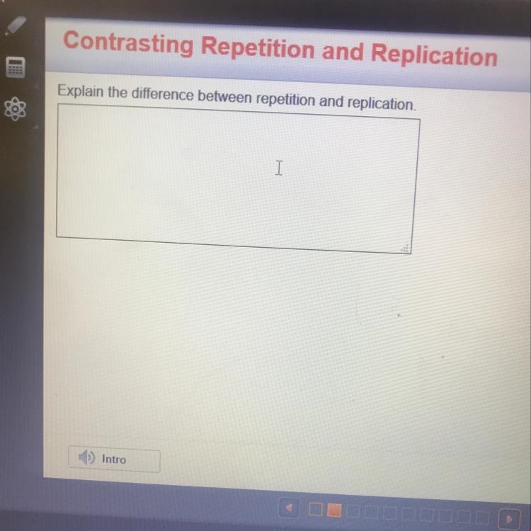 Explain the difference between repetition and replication-example-1