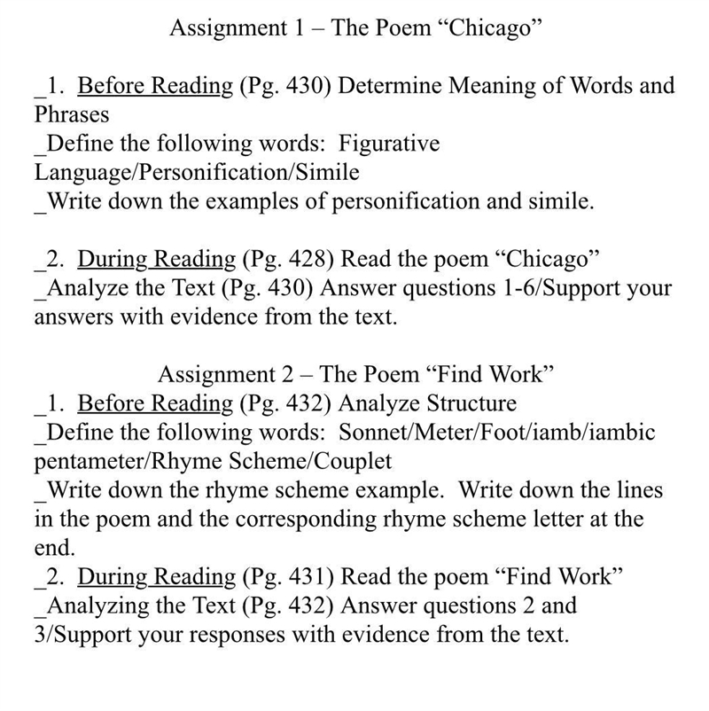 CAN SOMEONE PLEASE ANSWER THIS!!!!!! Assignment 1 - The Poem “Chicago” _1. Before-example-1