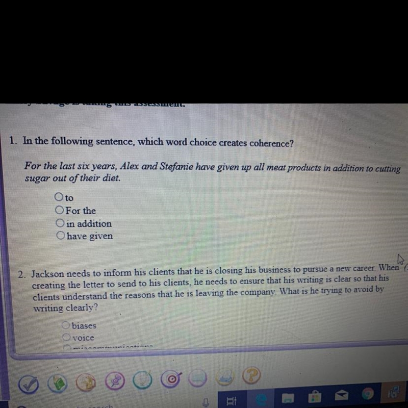 In the following sentence,which word choice creates coherence ?-example-1